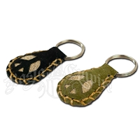 Hemp and Suede Peace Sign Keychain