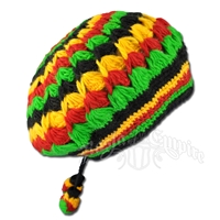 Rasta Wool Tam With Ties