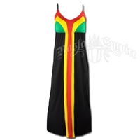 Rasta and Reggae Long Dress With Stripes