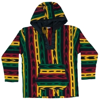 Rasta and Reggae Allover Hooded Poncho