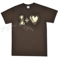 One Plus Heart Brown T-Shirt - Men's