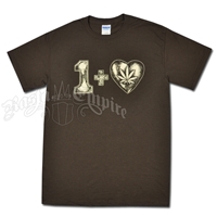 One Plus Heart Leaf Brown T-Shirt - Men's