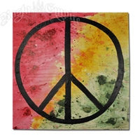 Rasta Peace Sign Wall Painting