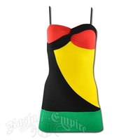 Rasta and Reggae Mini Spaghetti Strap Dress
