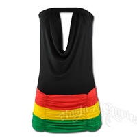 Rasta and Reggae Mini Tube Top Dress with Ruching