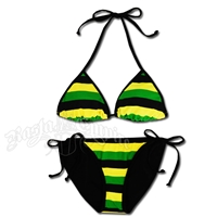 Jamaica Stripe Triangle & String Bottom Bikini Swimsuit