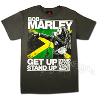 Bob Marley Get Up Stand Up Charcoal T-Shirt - Men's