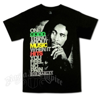 Bob Marley Good Music Hits Black T-Shirt - Men's