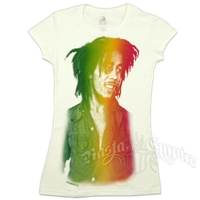 Bob Marley Rasta Fade White T-Shirt - Women's