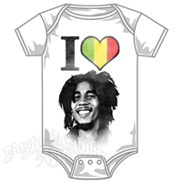 Bob Marley I Heart Bob White Creeper - Infant's