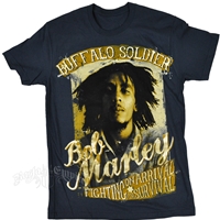 Bob Marley Buffalo Soldier Fighting Indigo T-Shirt - Men's