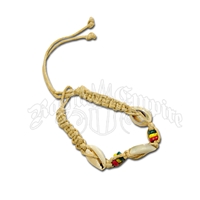 Rasta Beads, Hemp and Cowry Shells Bracelet