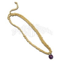 Glass Peace Sign Pendant on Hemp Necklace