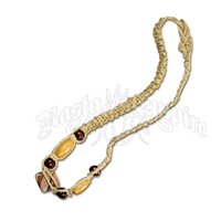 Wood Beads and Bone Hemp Necklace