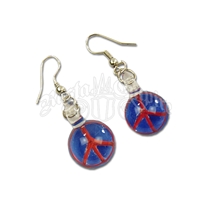 Glass Peace Sign Pendant Earrings