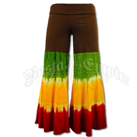 Rasta Brown Bell Bottom Pants - Women's