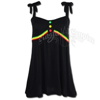 Rasta Sleeveless Top with Bow Tie Straps - Black