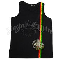 Rasta Lion Star Black Tank Top - Men's