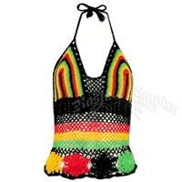 Rasta Crochet Cotton Halter Top