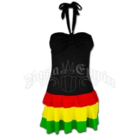 Rasta and Reggae Bra Bandeau Short Dress