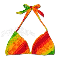 Rasta Jamaica Mon Cupcake Ruffle Bikini Top