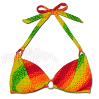 Rasta Jamaica Mon Hollywood Halter Push-up Bikini Top