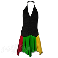 Rasta and Reggae Halter & Dance Skirt Short Dress