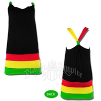 Rasta and Reggae Bungee Cross Back Short Dress