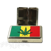 Rasta Marijuana Leaf Metal ID Case