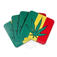 Rasta Stripes with Marijuana Leaf Coasters