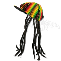 Adult Fake Dreadlocks Wig with Brimmed Hat