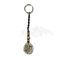 Rasta Lion Bone Beaded Keychain