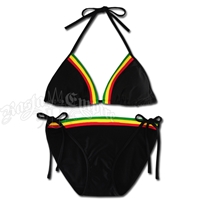 Rasta Triangle & String Bottom Swimsuit