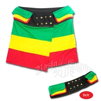 Rasta Tri Color Mini Skirt with Belt