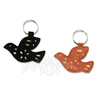 Hemp and Suede Dove Keychain
