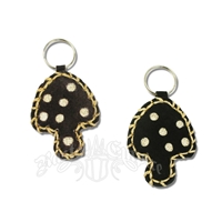 Hemp and Suede Mushroom Keychain
