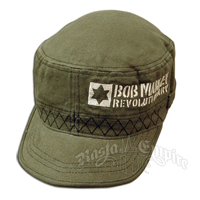 Bob Marley Revolutionary Military Army Green Ball Cap