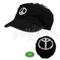 Peace Sign Black Cadet Cap
