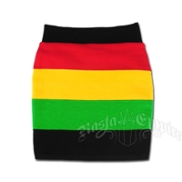 Rasta and Reggae Knit Mini Skirt With Wide Stripes