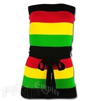 Rasta and Reggae Multi Stripe with Belt Knit Tube Top