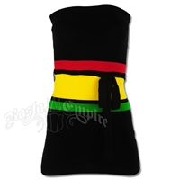 Rasta and Reggae Wide Stripe Knit Tube Long Top with Belt