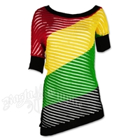 Rasta and Reggae Unbalanced Tunic Top