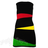 Rasta and Reggae Front Wave Knit Tube Top Mini Dress