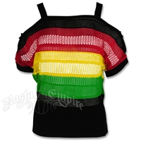 Rasta and Reggae Crop Knit Top