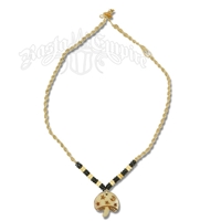 Magic Mushroom with Hemp Bead Bone Necklace