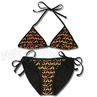 Rasta Jamaica Triangle & String Bottom Swimsuit