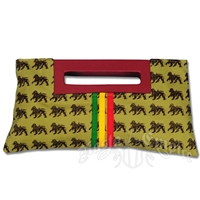 Dub Wise Rasta Lion Clutch Purse - Khaki