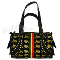 Dub Wise Rasta Lion Small Barrel Purse - Black