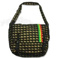 Dub Wise Rasta Stripe Messenger Bag - Black