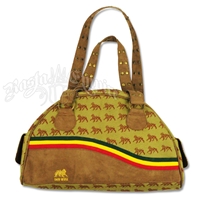 Dub Wise Rasta Lion Bowling Bag Purse - Khaki